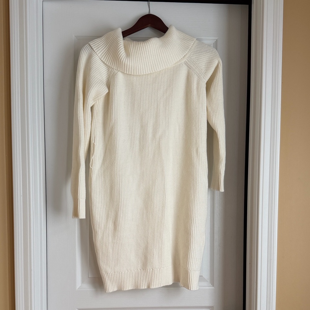 Bar III Cream Women's Sweater Dress